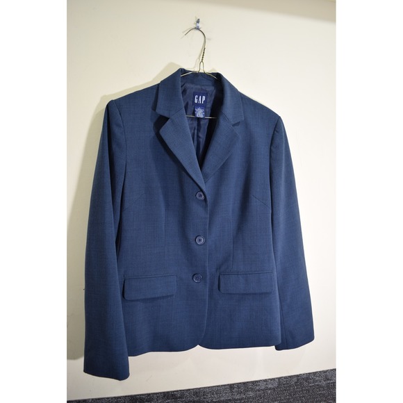 GAP Jackets & Blazers - Gap Blazer Jacket Blue Career Three Button Coat Work Office WOMENS S Size 1